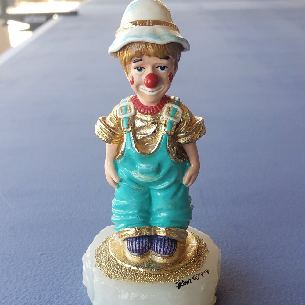 Ron Lee  Personally Signed Rascal Boy Clown Figurine - Vintage 1999